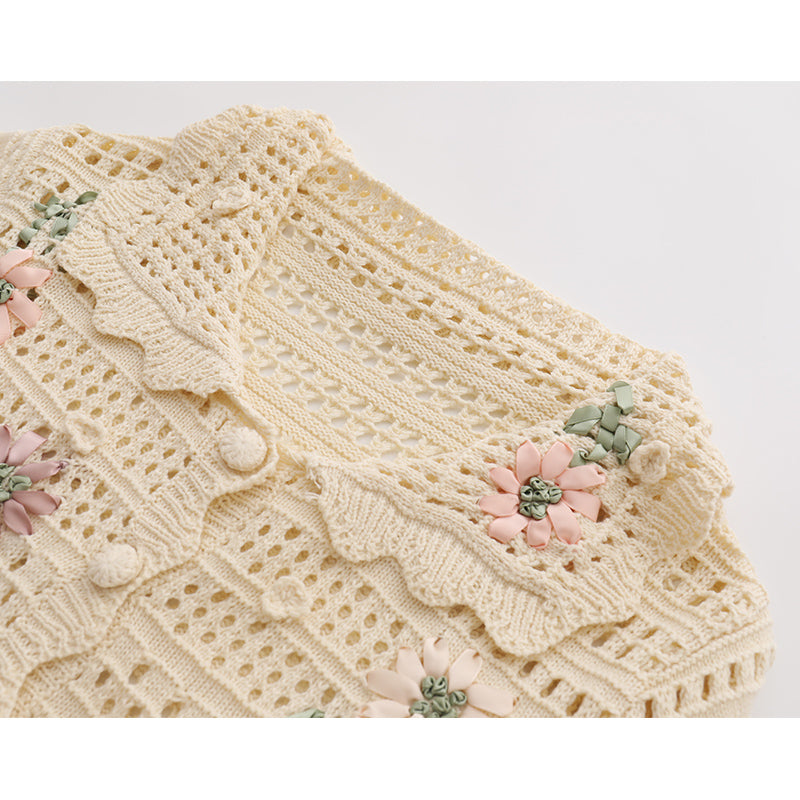 Handmade Crochet Long Sleeve Jacket Age Reducing Jacket Loose