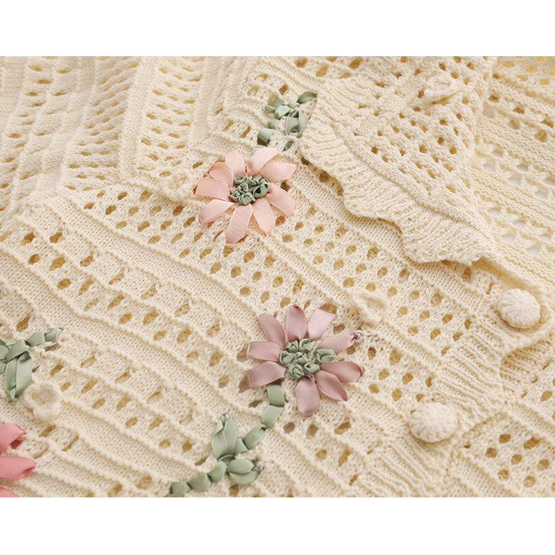 Handmade Crochet Long Sleeve Jacket Age Reducing Jacket Loose