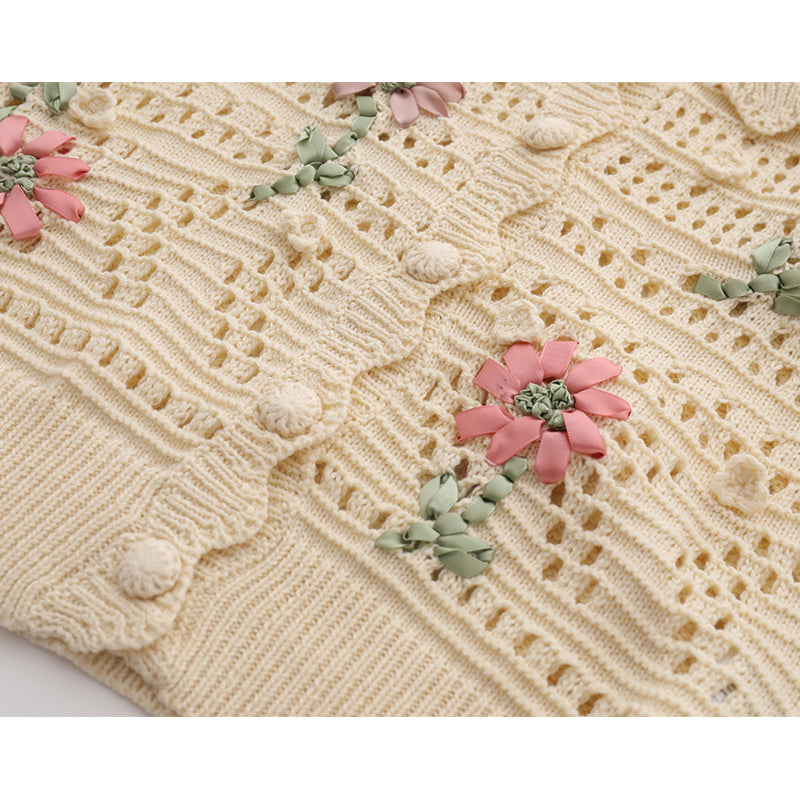 Handmade Crochet Long Sleeve Jacket Age Reducing Jacket Loose