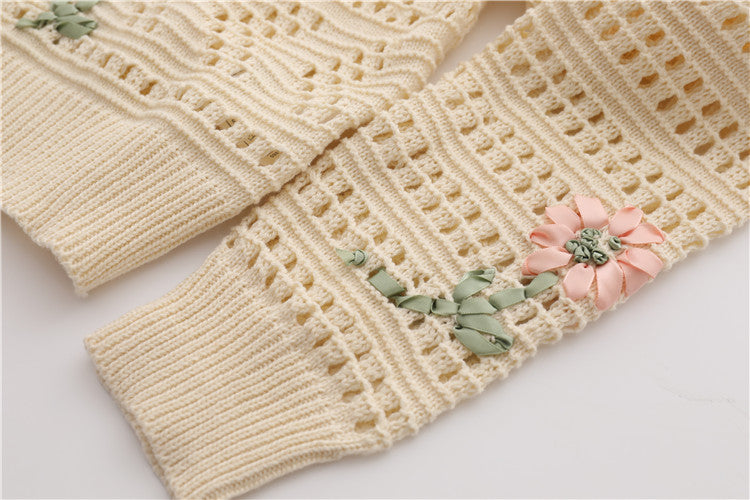 Handmade Crochet Long Sleeve Jacket Age Reducing Jacket Loose