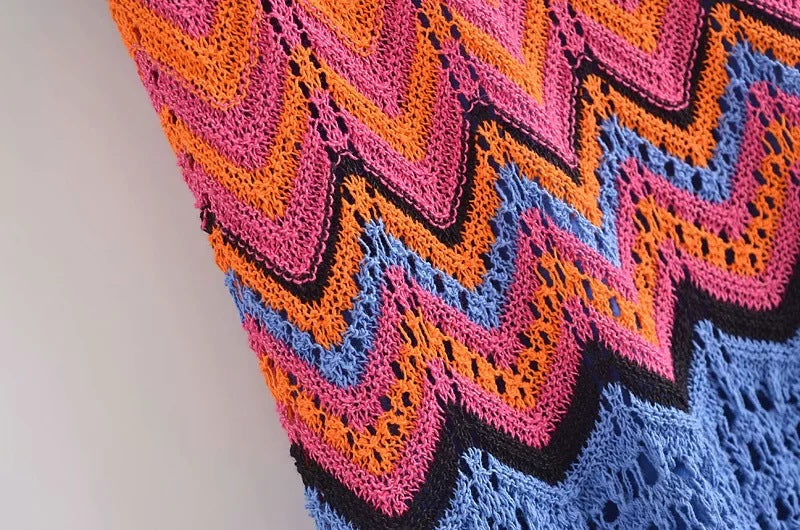 Winter Ladies Stitching Crochet Knitted Skirt