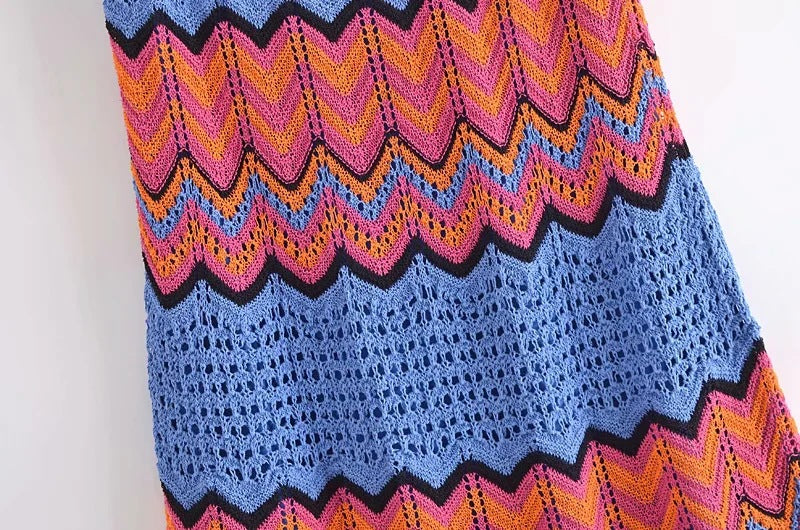 Winter Ladies Stitching Crochet Knitted Skirt