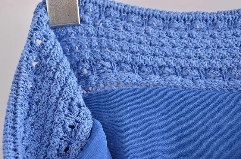 Winter Ladies Stitching Crochet Knitted Skirt