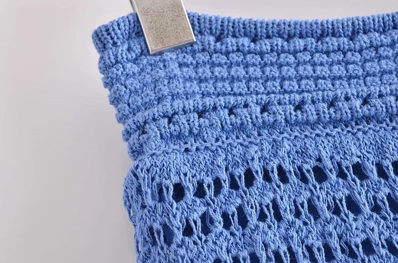 Winter Ladies Stitching Crochet Knitted Skirt